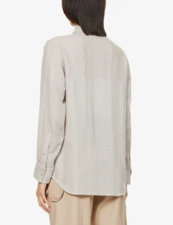 Unisex Rose Quartz Checked Cashmere Shirt 10 Unisex Rose Quartz Checked Cashmere Shirt -Falkeis Store R04001657 FA6HEATHER ALT04