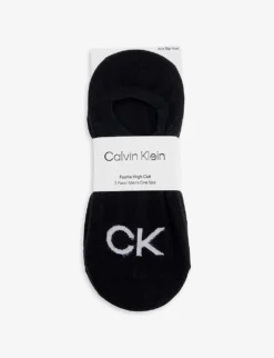 Calvin Klein Logo-print Anti-slip Pack Of Three Stretch-cotton Blend Socks