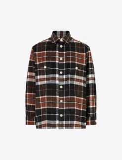 AllSaints Caribou Checked Oversized-fit Woven Shirt