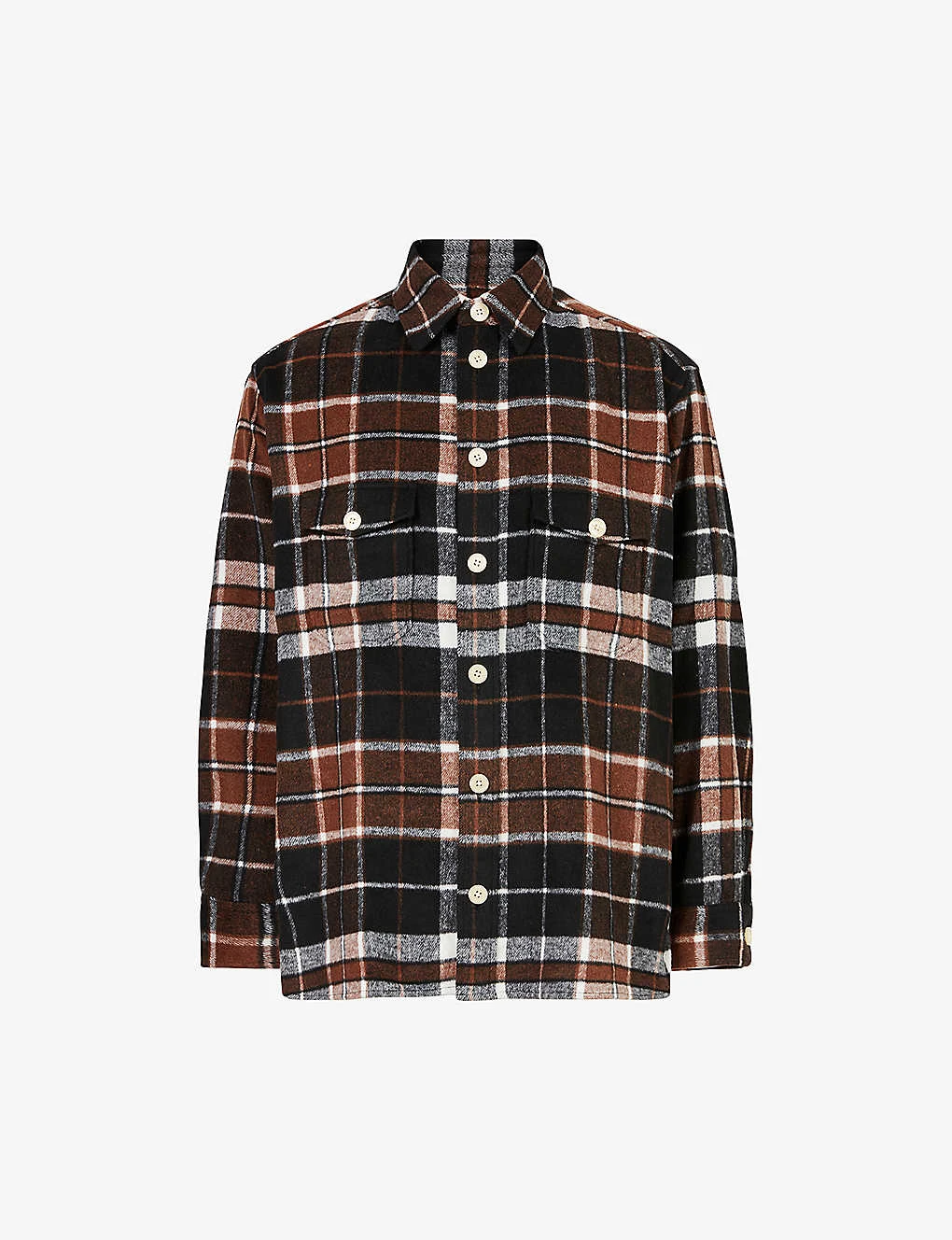 AllSaints Caribou Checked Oversized-fit Woven Shirt 1 AllSaints Caribou Checked Oversized-fit Woven Shirt