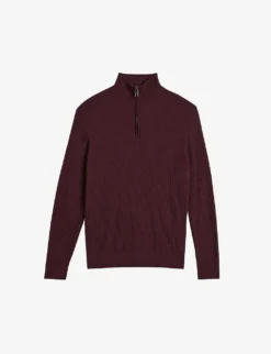 Ted Baker Martenn Half-zip Funnel-neck Cotton-blend Jumper
