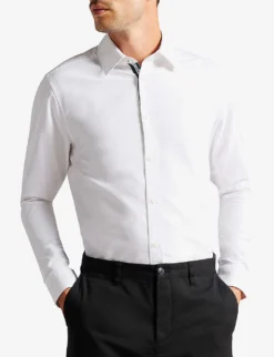 Ted Baker Solurr Slim-fit Woven Oxford Shirt -Falkeis Store R04003735 WHITE ALT02
