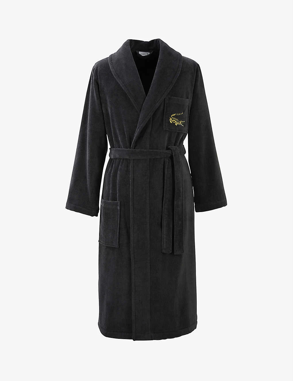 Lacoste L René Logo-embroidered Organic Cotton-terry Bathrobe 1 Lacoste L René Logo-embroidered Organic Cotton-terry Bathrobe