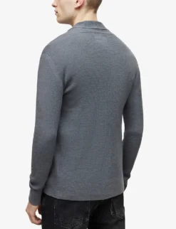 AllSaints Mode Shawl-lapel Merino-wool Cardigan -Falkeis Store R04005377 COMOBLUEMARL ALT03