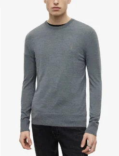 AllSaints Mode Ramskull-embroidered Wool Jumper -Falkeis Store R04005386 COMOBLUEMARL ALT02