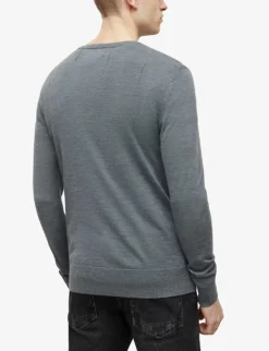 AllSaints Mode Ramskull-embroidered Wool Jumper -Falkeis Store R04005386 COMOBLUEMARL ALT03