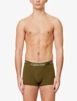 Calvin Klein Logo-waistband Mid-rise Pack Of Three Stretch-cotton Blend Trunks -Falkeis Store R04008386 MULTI ALT02