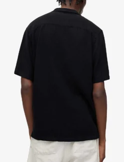 AllSaints Cudi Relaxed-fit Woven Shirt -Falkeis Store R04008744 JETBLACK ALT03