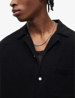 AllSaints Cudi Relaxed-fit Woven Shirt -Falkeis Store R04008744 JETBLACK ALT04