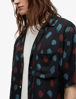AllSaints Tab Relaxed-fit Recycled Viscose-blend Shirt 9 AllSaints Tab Relaxed-fit Recycled Viscose-blend Shirt -Falkeis Store R04008757 JETBLACK ALT04