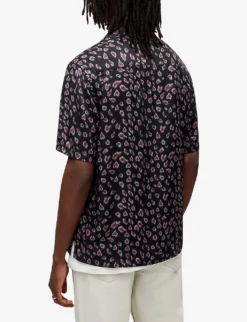 AllSaints Romantik Heart Leopard-print Woven Shirt 8 AllSaints Romantik Heart Leopard-print Woven Shirt -Falkeis Store R04008760 BLACK ALT03