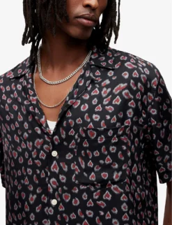 AllSaints Romantik Heart Leopard-print Woven Shirt 9 AllSaints Romantik Heart Leopard-print Woven Shirt -Falkeis Store R04008760 BLACK ALT04