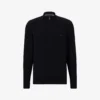 Boss Logo-embroidered Half-zip Organic-cotton Jumper