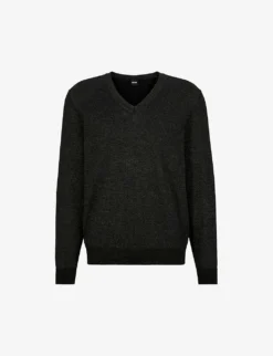 Boss Business Leisure V-neck Wool-blend Jumper