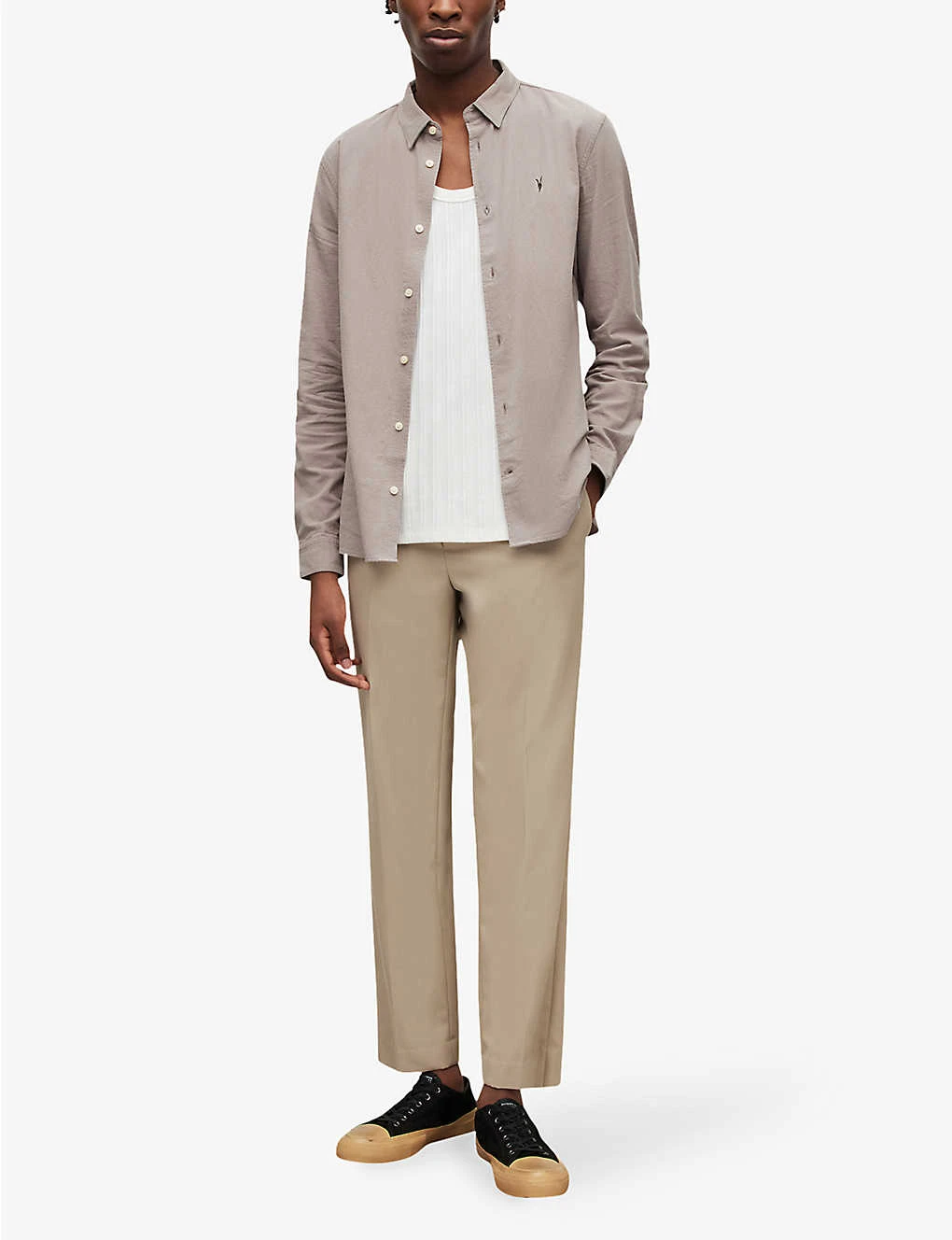 AllSaints Lovell Ramskull-embroidered Slim-fit Cotton Shirt 2 AllSaints Lovell Ramskull-embroidered Slim-fit Cotton Shirt - Image 2