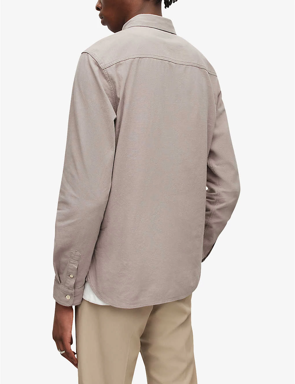 AllSaints Lovell Ramskull-embroidered Slim-fit Cotton Shirt 4 AllSaints Lovell Ramskull-embroidered Slim-fit Cotton Shirt - Image 4