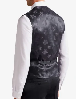 Ted Baker Skyews Slim-fit Wool Waistcoat -Falkeis Store R04059363 NAVY ALT02