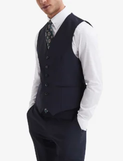 Reiss Hope Regular-fit Stretch-woven Waistcoat -Falkeis Store R04068029 NAVY ALT02