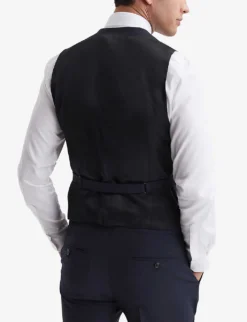 Reiss Hope Regular-fit Stretch-woven Waistcoat -Falkeis Store R04068029 NAVY ALT03