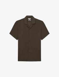 Reiss Rufus Cuban-collar Regular-fit Linen Shirt