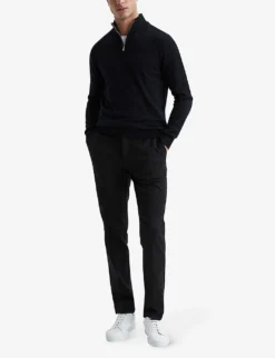 Reiss Blackhall Funnel-neck Merino-wool Jumper -Falkeis Store R04068222 BLACK ALT02
