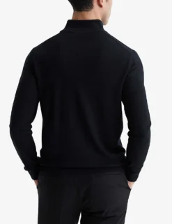 Reiss Blackhall Funnel-neck Merino-wool Jumper -Falkeis Store R04068222 BLACK ALT03