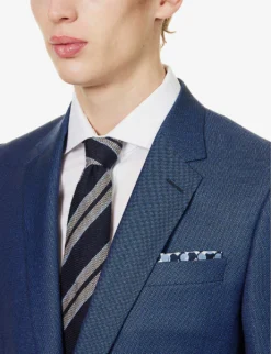 PAUL SMITH Birdseye-pattern Soho-fit Wool Suit 13 PAUL SMITH Birdseye-pattern Soho-fit Wool Suit -Falkeis Store R04069871 INKYBLUE ALT04