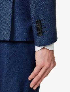 PAUL SMITH Birdseye-pattern Soho-fit Wool Suit 14 PAUL SMITH Birdseye-pattern Soho-fit Wool Suit -Falkeis Store R04069871 INKYBLUE ALT05