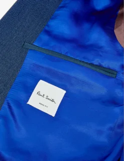 PAUL SMITH Birdseye-pattern Soho-fit Wool Suit 15 PAUL SMITH Birdseye-pattern Soho-fit Wool Suit -Falkeis Store R04069871 INKYBLUE ALT06