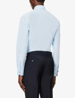PAUL SMITH Tailored-fit Cotton-poplin Shirt -Falkeis Store R04069910 LIGHTBLUE ALT03