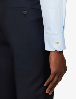 PAUL SMITH Tailored-fit Cotton-poplin Shirt -Falkeis Store R04069910 LIGHTBLUE ALT04