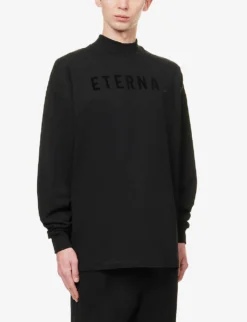 Fear Of God Eternal Brand-print Relaxed-fit Cotton-jersey T-shirt 7 Fear Of God Eternal Brand-print Relaxed-fit Cotton-jersey T-shirt -Falkeis Store R04075923 BLACK ALT02