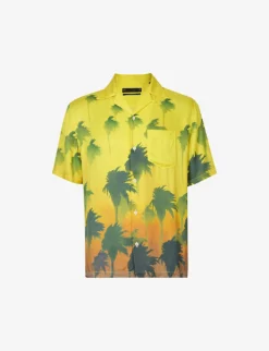 AllSaints Island Tropical-print Relaxed-fit Woven Shirt