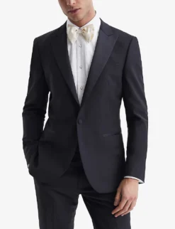 Reiss Poker Single-breasted Slim-fit Stretch-wool Blend Suit Jacket -Falkeis Store R04080295 NAVY ALT02