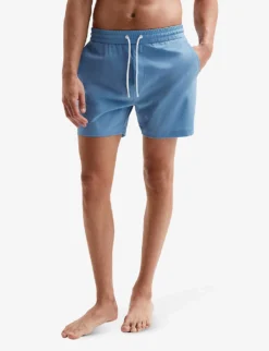 Reiss Beach Elasticated-waist Stretch-woven Swim Shorts -Falkeis Store R04080318 ROYALBLUE ALT02