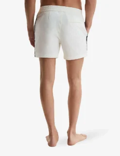 Reiss Jesse Elasticated-waist Side-stripe Stretch-woven Swim Shorts -Falkeis Store R04080321 WHITE ALT03