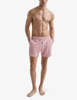 Reiss Florida Recycled Polyester-blend Swim Shorts -Falkeis Store R04080322 RUST ALT02