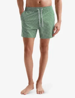 Reiss Chain Geometric-print Stretch Recycled-polyester Swim Shorts -Falkeis Store R04080324 BRIGHTGREENWH ALT02