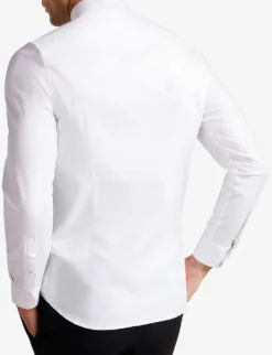 Ted Baker Witone Herringbone Slim-fit Stretch-cotton Shirt -Falkeis Store R04080986 WHITE ALT03