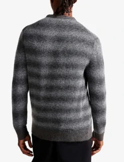 Ted Baker Abulti Striped Stretch-knit Jumper -Falkeis Store R04081057 LTGREY ALT03