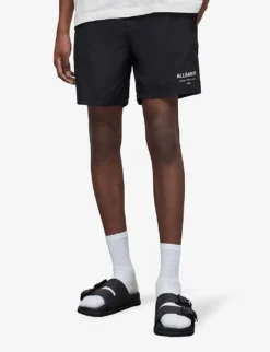 AllSaints Logo-print Swim Shorts -Falkeis Store R04081346 JETBLACK ALT02