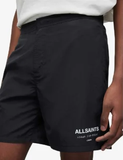 AllSaints Logo-print Swim Shorts -Falkeis Store R04081346 JETBLACK ALT04