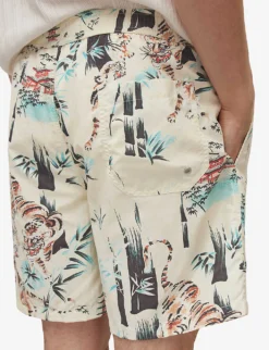 AllSaints Tagise Tiger-print Recycled-polyamide Swim Shorts -Falkeis Store R04081372 ECRU ALT04