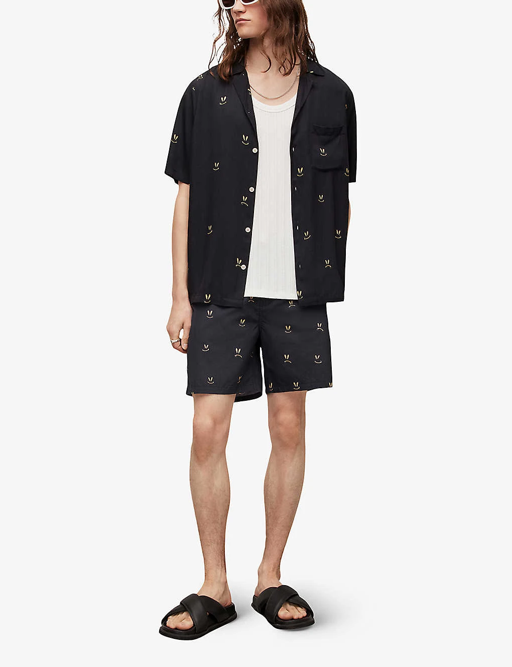 AllSaints Emotive Smiley-print Recycled Polyamide Swim Shorts 2 AllSaints Emotive Smiley-print Recycled Polyamide Swim Shorts - Image 2