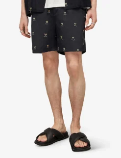 AllSaints Emotive Smiley-print Recycled Polyamide Swim Shorts 8 AllSaints Emotive Smiley-print Recycled Polyamide Swim Shorts -Falkeis Store R04082446 JETBLACKYELL ALT02