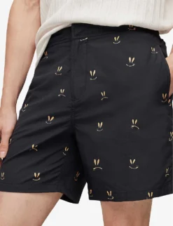 AllSaints Emotive Smiley-print Recycled Polyamide Swim Shorts 10 AllSaints Emotive Smiley-print Recycled Polyamide Swim Shorts -Falkeis Store R04082446 JETBLACKYELL ALT04