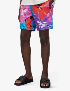AllSaints Mallorca Graphic-print Regular-fit Woven Swim Shorts -Falkeis Store R04082447 JETBLACK ALT02