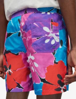 AllSaints Mallorca Graphic-print Regular-fit Woven Swim Shorts -Falkeis Store R04082447 JETBLACK ALT04