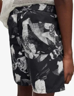 AllSaints Frequency Floral-print Regular-fit Swim Shorts -Falkeis Store R04082484 WSHBLKECRU ALT05