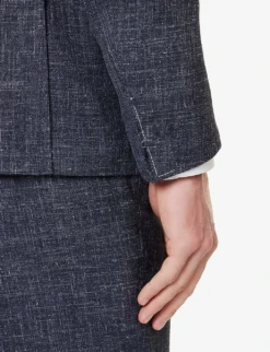 ELEVENTY Single-breasted Wool, Silk And Linen-blend Suit -Falkeis Store R04082509 BLUE ALT05